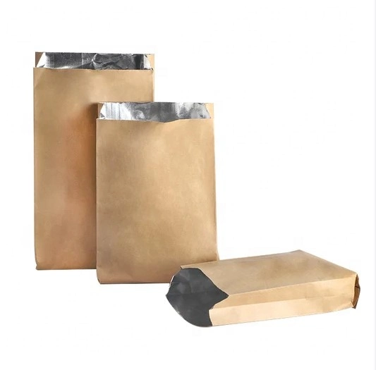 Disposable Food Grade Aluminum Foil Lined Kraft Paper Bag for Hot Food