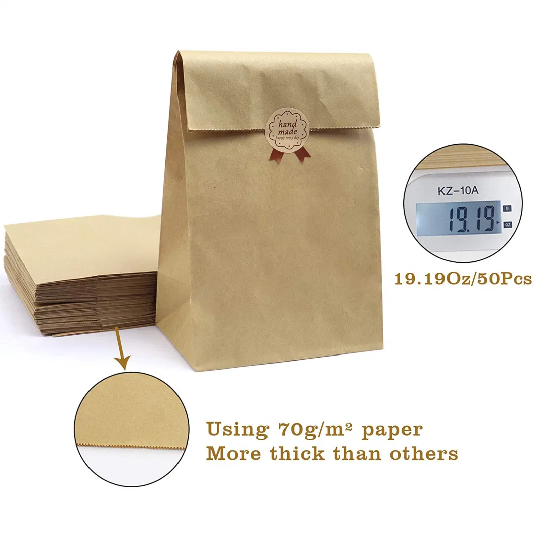 High Quality Kraft Paper 6lb Paper Lunch Bag Bakery Bread Sandwich Bag