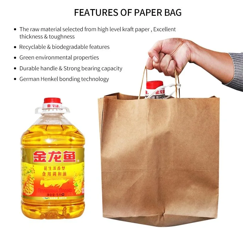 Wholesale Custom Automatic Twisted Handle Die Cut Stock Kraft Cheap Clothing Shopping Store Take Away Food Packaging Brown Paper Gift Packing Super Market Bags