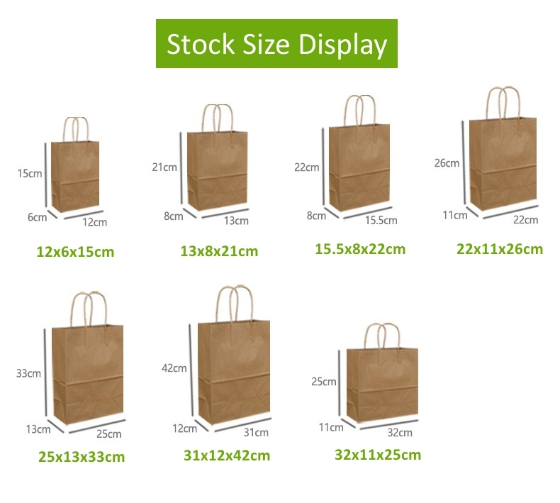 China Supplier Die Cut Handle Kraft Paper Reusable Shopping Packaging Bag with Custom Printed