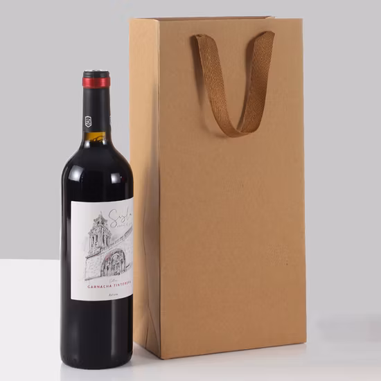 Sacchetto di carta Kraft biodegradabile con manici per confezionare torte, panetteria, matrimonio, compleanno