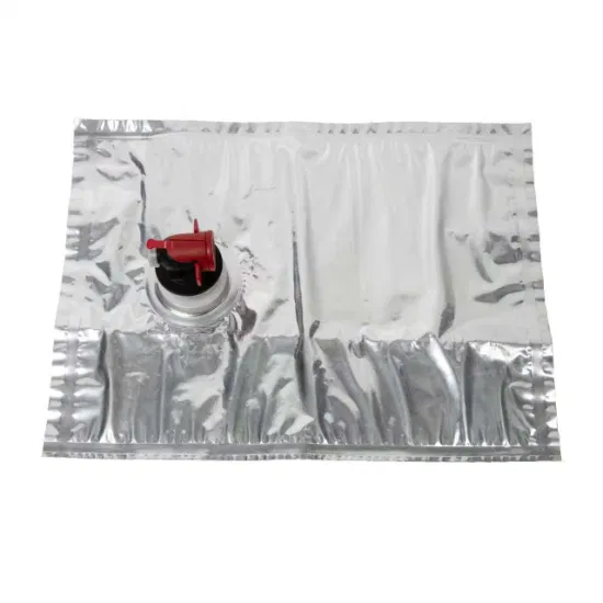 Bagbib asettico per vino liquido in sacchetto di alluminio rivestito in scatola con dispenser a valvola